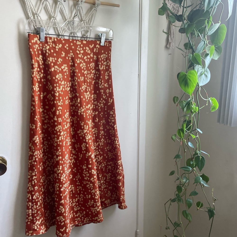 Cotton On Orange Flower Skirt
